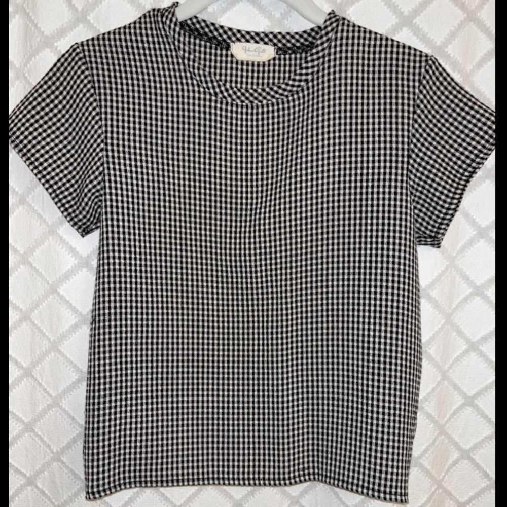 John galt brandy Melville gingham crop short sleeve tee